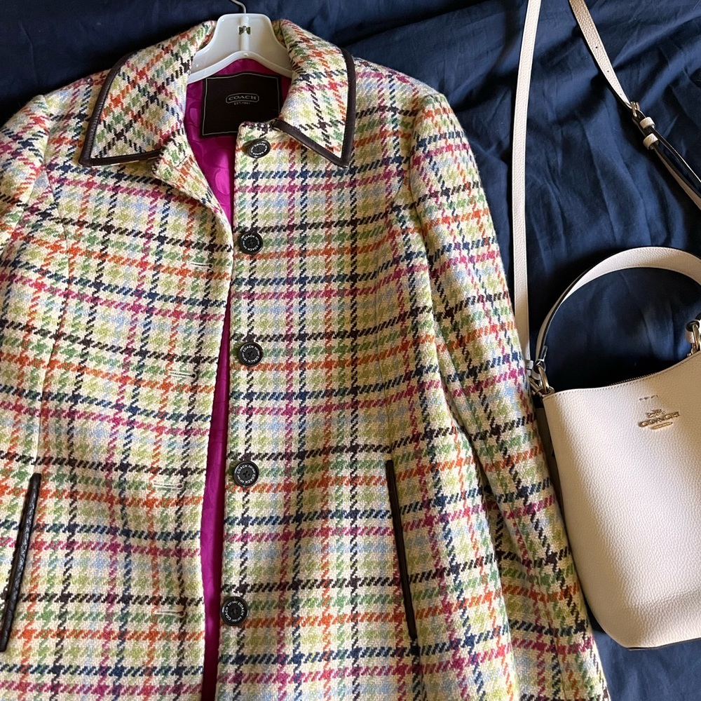Vintage Plaid Coach Peacoat - Picture 2 of 3